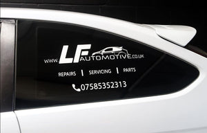 LF Automotive side window graphics