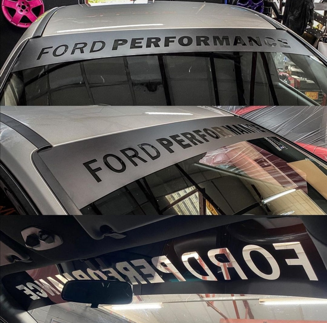 See through Ford Performance sunstrip