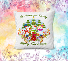 Load image into Gallery viewer, Christmas Snow Family Cushion cover 40cm x 40cm
