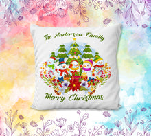 Load image into Gallery viewer, Christmas Snow Family Cushion cover 40cm x 40cm