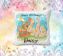 Load image into Gallery viewer, Happy Birthday Bear Cushion cover 40cm x 40cm