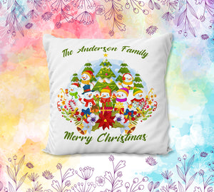 Christmas Snow Family Cushion cover 40cm x 40cm