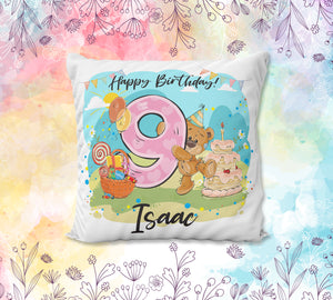 Happy Birthday Bear Cushion cover 40cm x 40cm