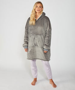 Oversized reversible Sherpa hoodie