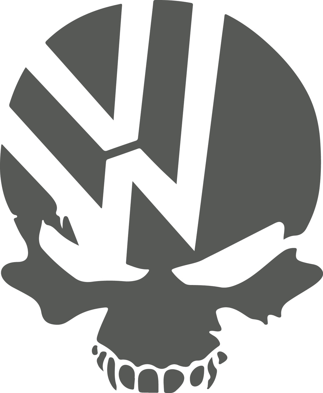 VW Skull vinyl sticker